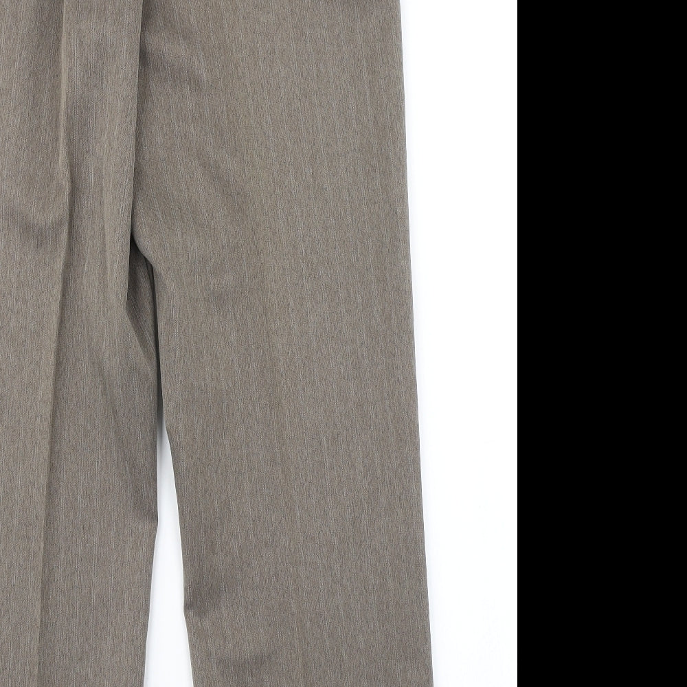 BM Womens Brown Striped Dress Pants Trousers Size 12 L25 in