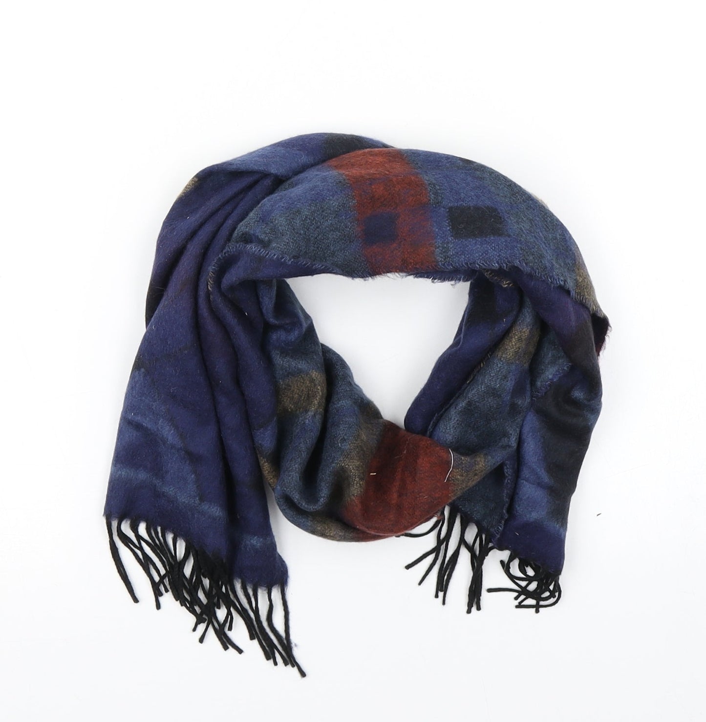 Preworn Womens Blue Geometric Scarf