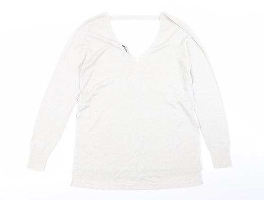 Oasis Womens Silver Basic T-Shirt Size L