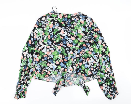 H&M Womens Multicoloured Floral Basic Button-Up Size M
