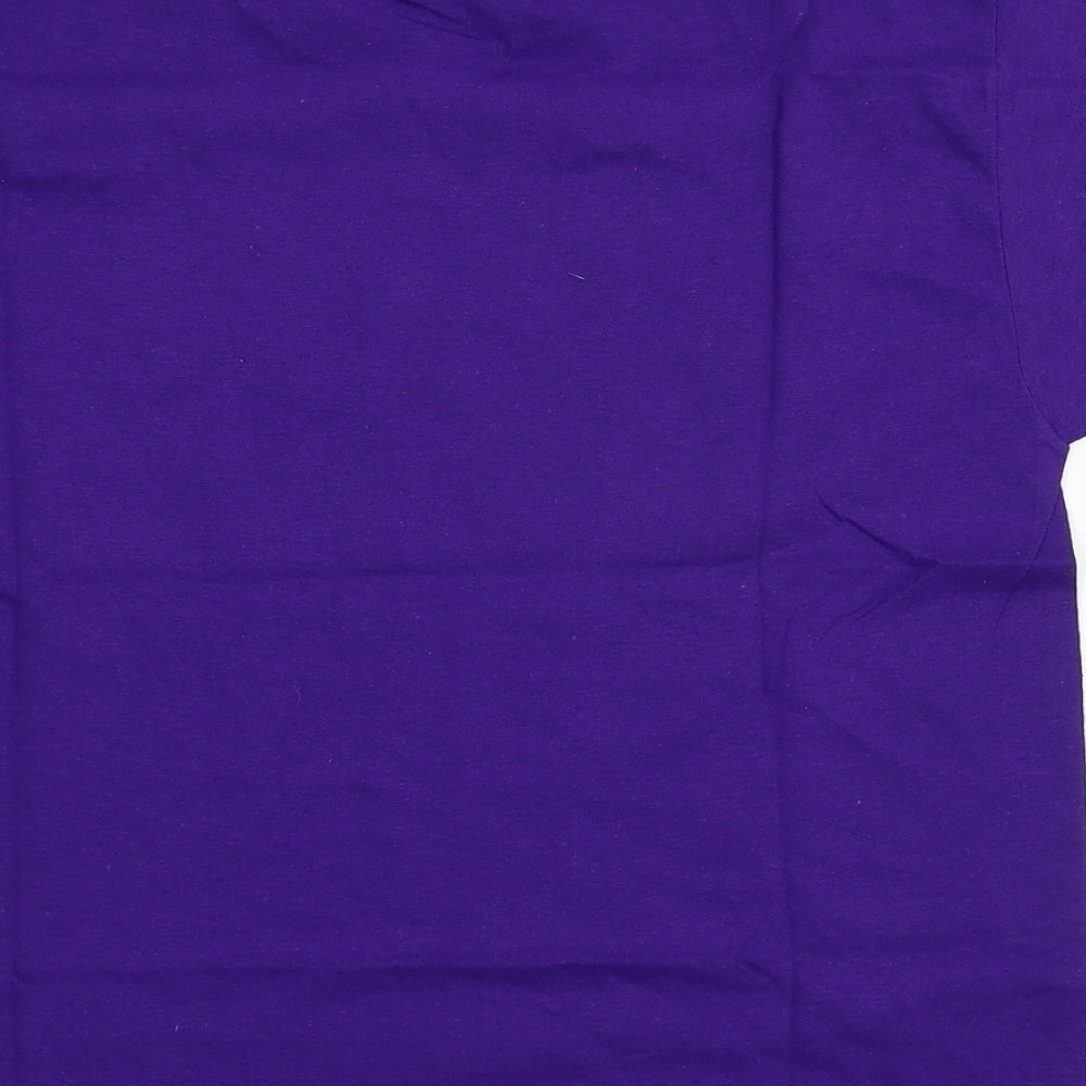 Gildan Girls Purple Geometric Jersey Basic T-Shirt Size S - Team Oboe