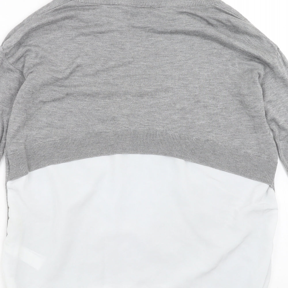 Topshop Womens Grey Knit Pullover Jumper Size 8