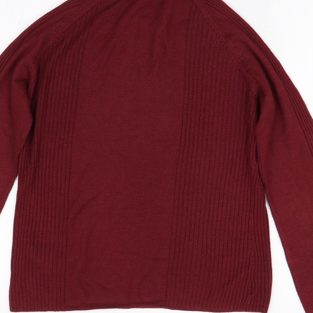 Linea Womens Red Knit Pullover Jumper Size M