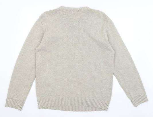Armando Mens Beige Pullover Jumper Size L