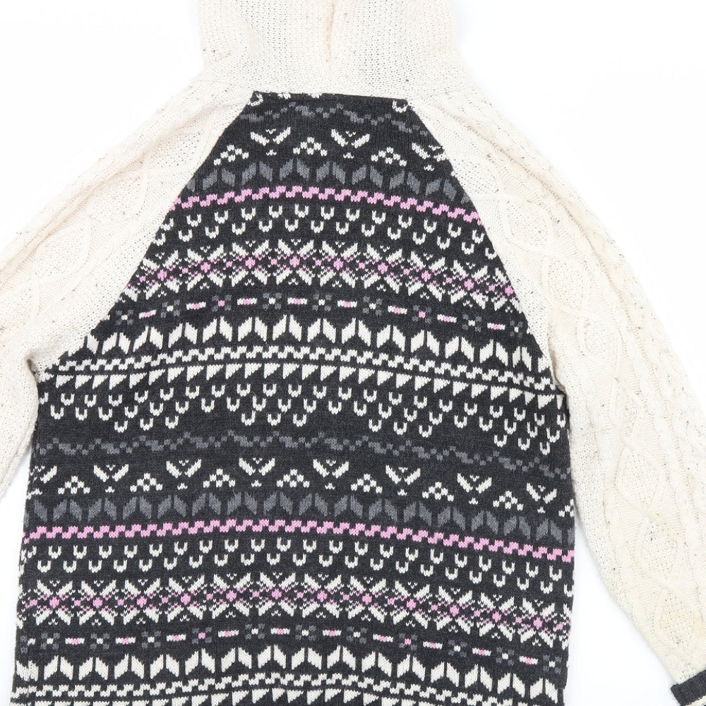 Blonde & Blonde Womens Multicoloured Argyle/Diamond Cardigan Jumper Size 10