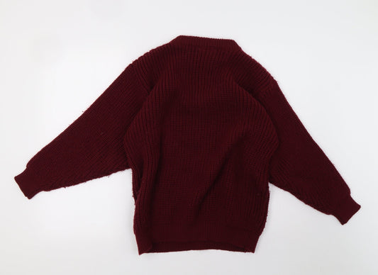 county Womens Red Knit Pullover Sweatshirt Size M