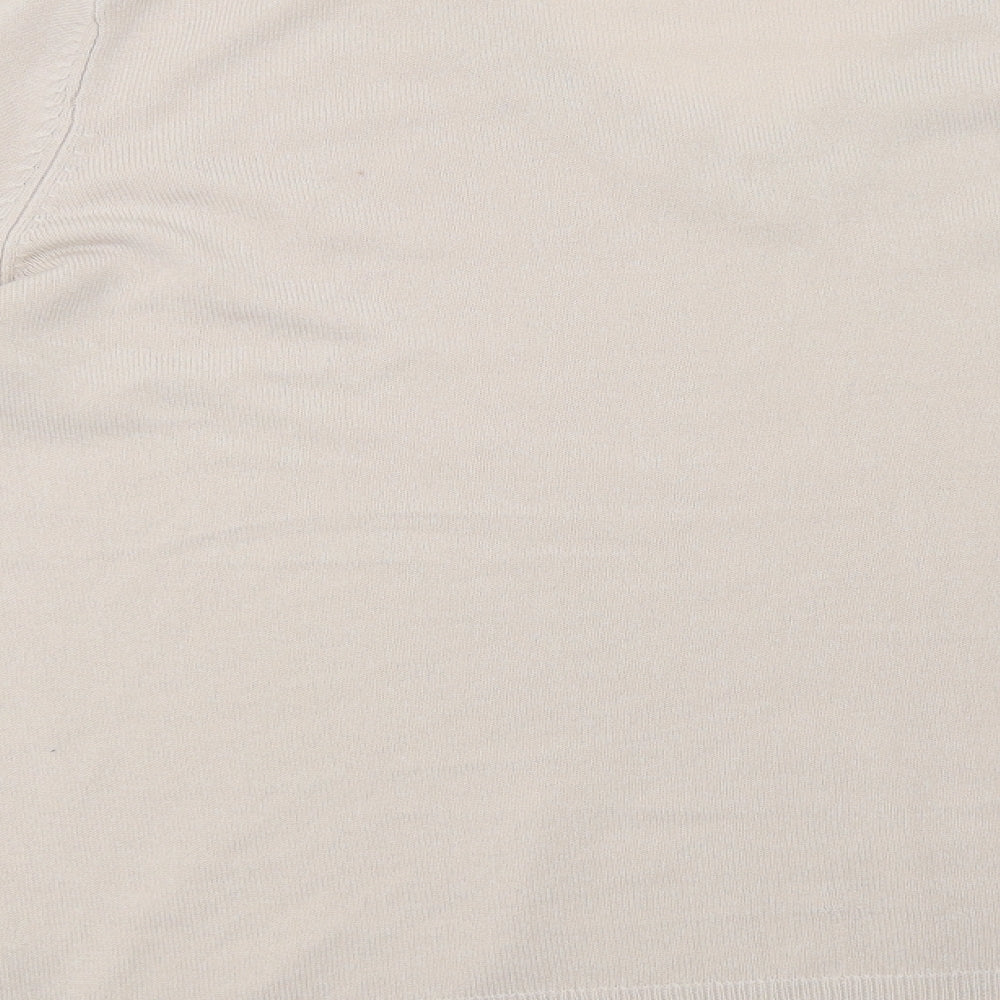 Brand and care label for TU women’s beige pullover sweatshirt, size UK 18