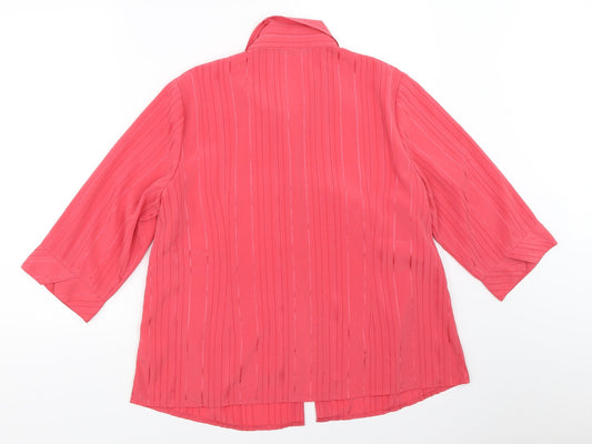 BM Womens Pink Basic Button-Up Size 16