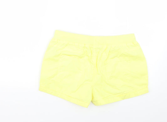 Back view of Atmosphere women’s yellow hot pants shorts, size UK 12
