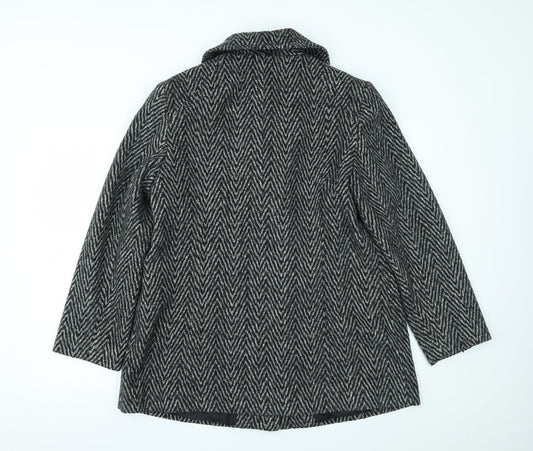 EWM Womens Grey Overcoat Coat Size 16