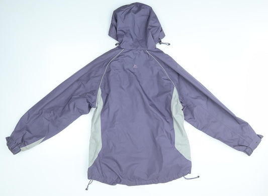 ONE VALLEY Womens Purple Rain Coat Coat Size M
