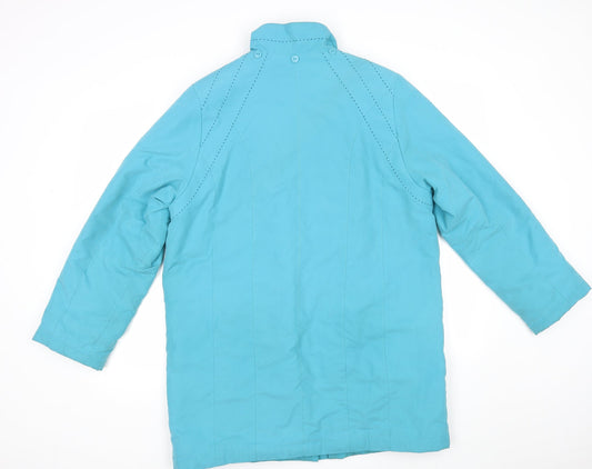 Klass Womens Blue Overcoat Blazer Size M
