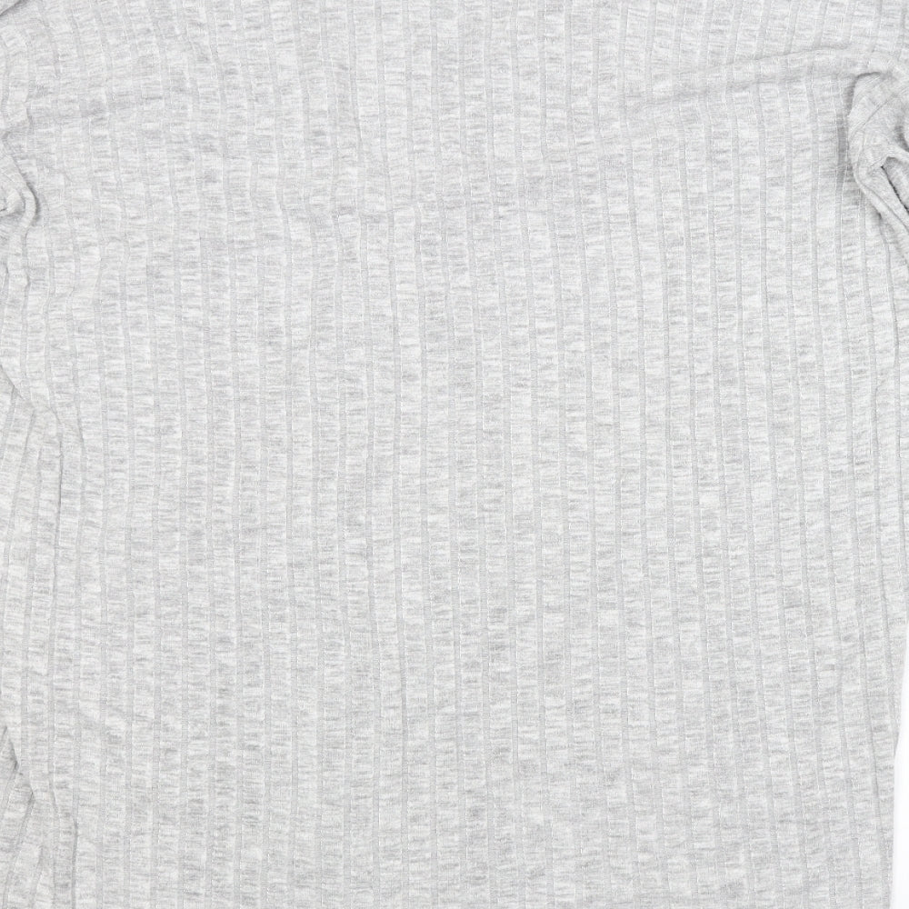 Dorothy Perkins Womens Grey Striped Cardigan Jumper Size L