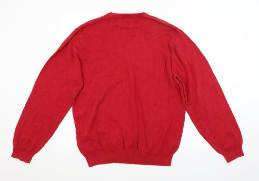 DUNNES Mens Red Pullover Jumper Size L