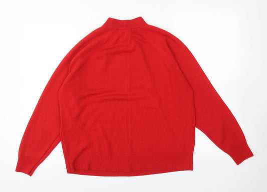 Jessica Reid Womens Red Pullover Sweatshirt Size 16