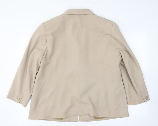 EWM Womens Beige Jacket Suit Jacket Size 18