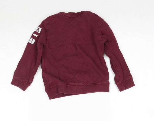 Mothercare Boys Red Pullover Sweatshirt Size 2-3 Years