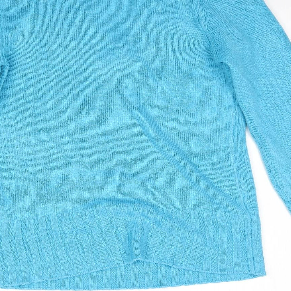 bpc Womens Blue Knit Pullover Jumper Size XS