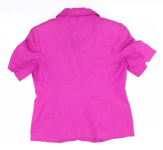 BM Collection Womens Pink Jacket Size 12 - Linen Look Jacket
