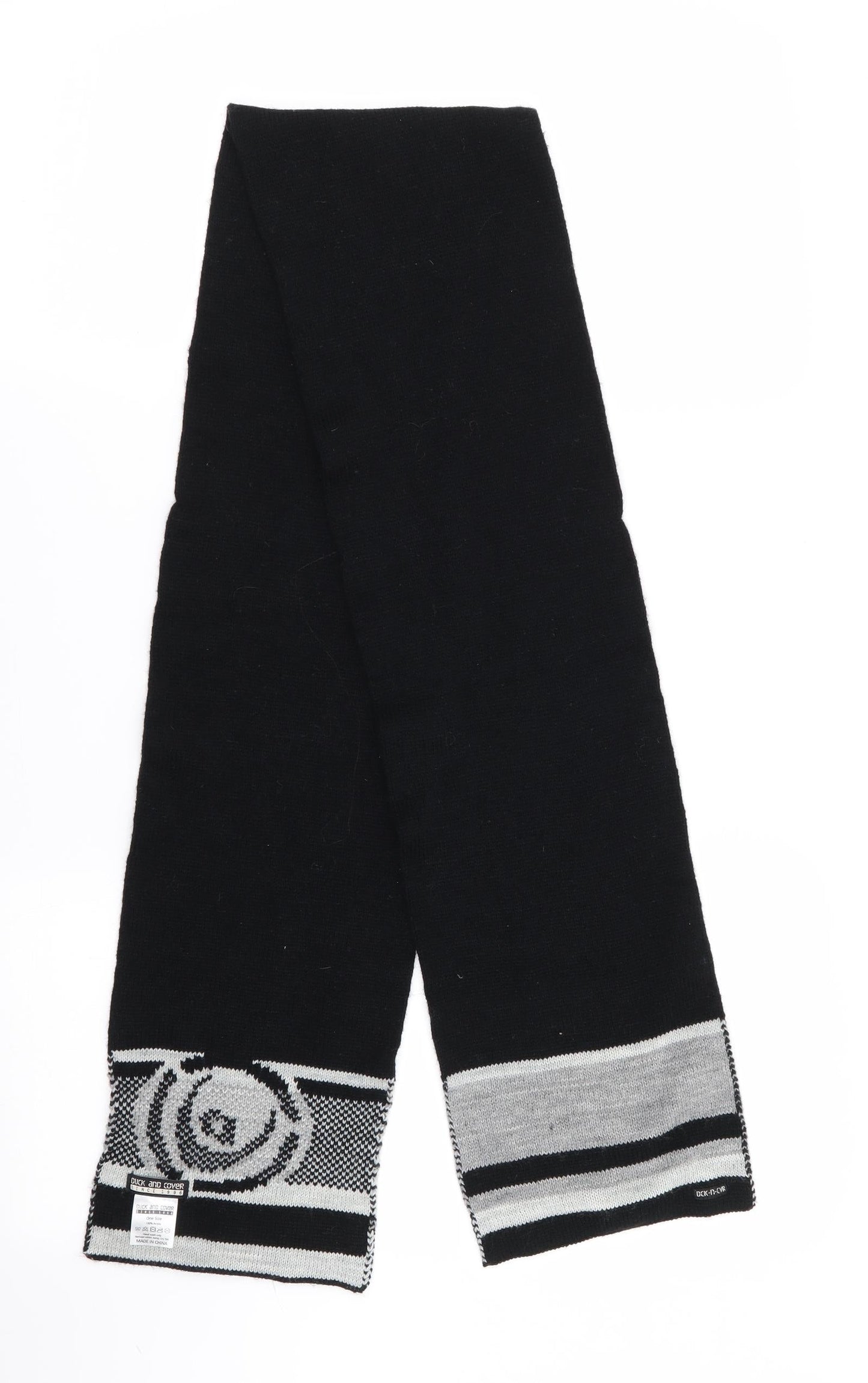 Duck & Cover Black Striped Scarf One Size - DCK-N-CVR
