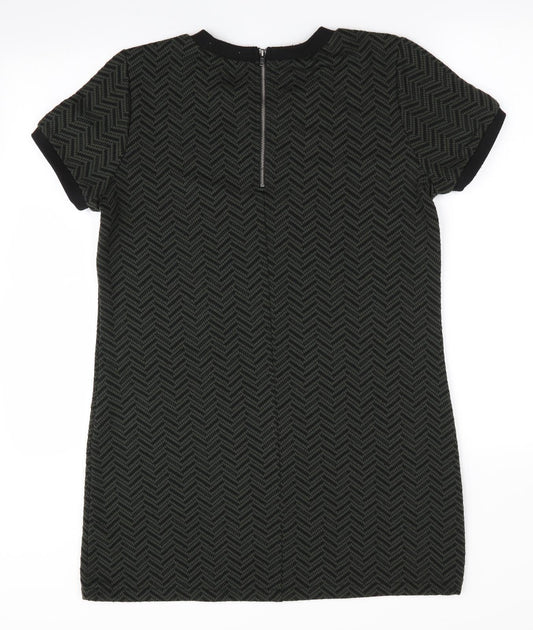 Papaya Womens Green Herringbone A-Line Size 12 - Back Zip