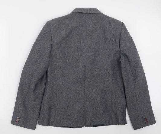 Perrie Womens Blue Jacket Blazer Size 14