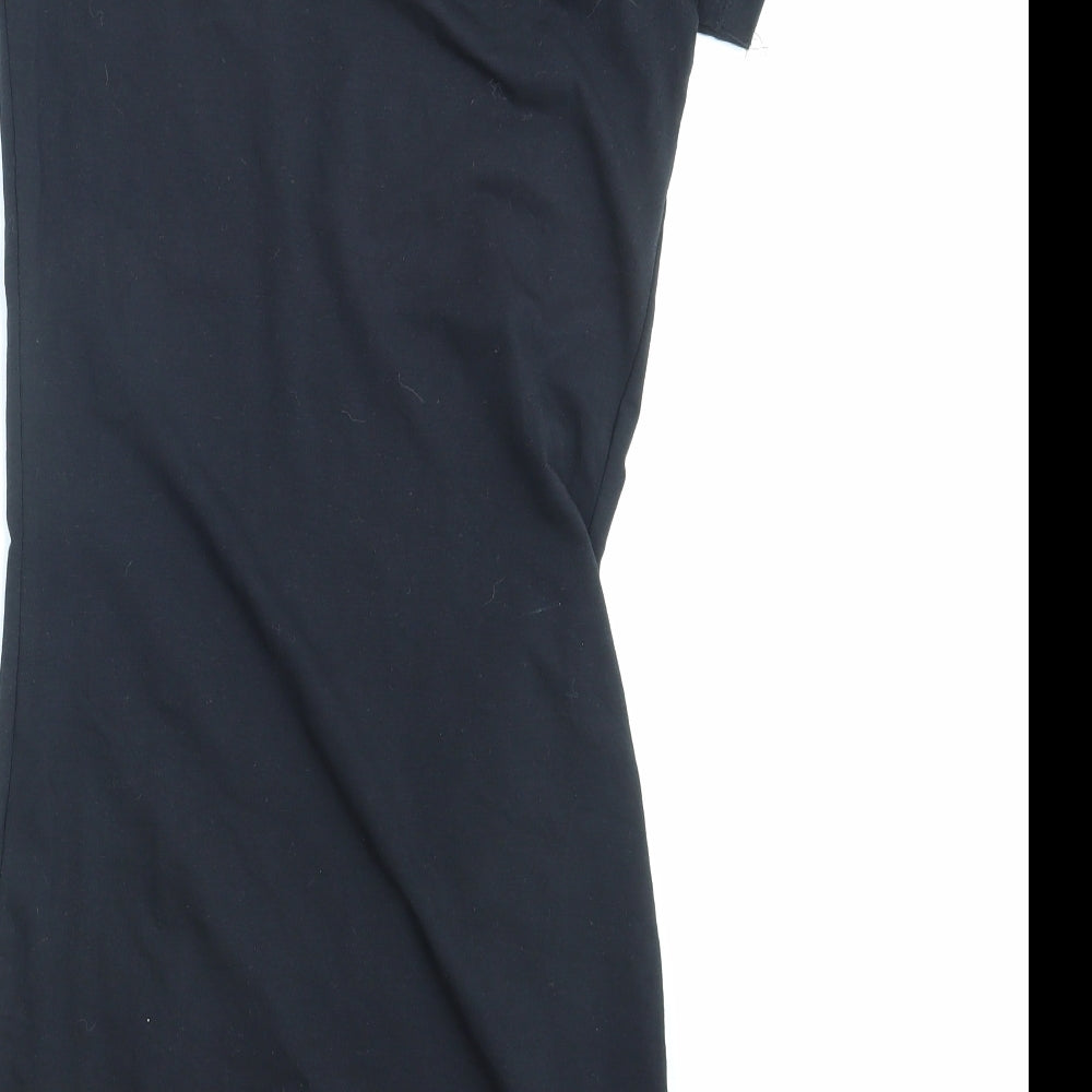 Brand and care label for Atmosphere women’s black t-shirt dress, size UK 6