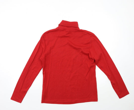 BEING CASUAL Womens Red Basic T-Shirt Size 12