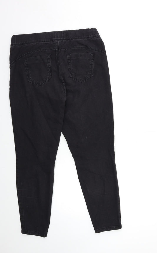 Denim & Co. Womens Black Denim Jegging Jeans Size 14 L27 in