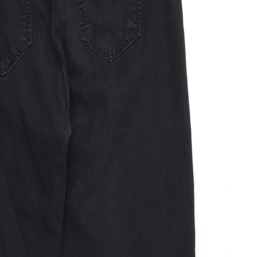 Brand and care label for Denim & Co. women’s black denim jegging jeans, size UK 14, 27-inch leg