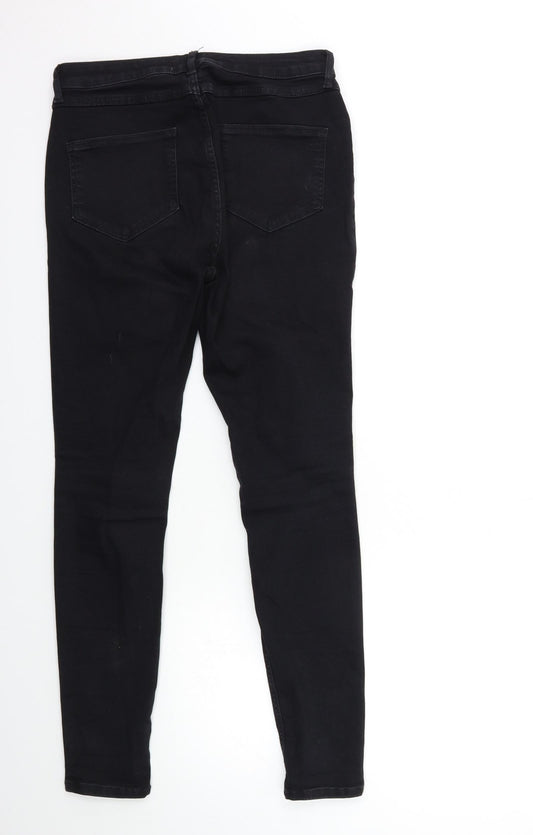 Denim & Co. Womens Black Denim Skinny Jeans Size 12 L28 in