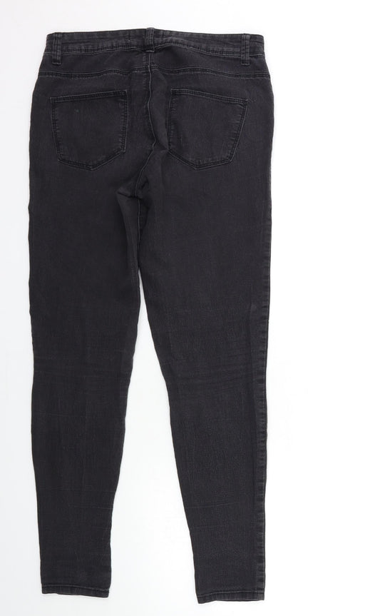 Denim & Co. Womens Grey Denim Skinny Jeans Size 10 L29 in
