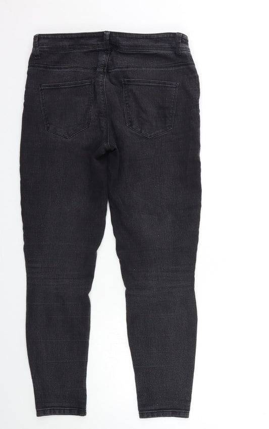 Denim & Co. Womens Black Denim Skinny Jeans Size 12 L28 in