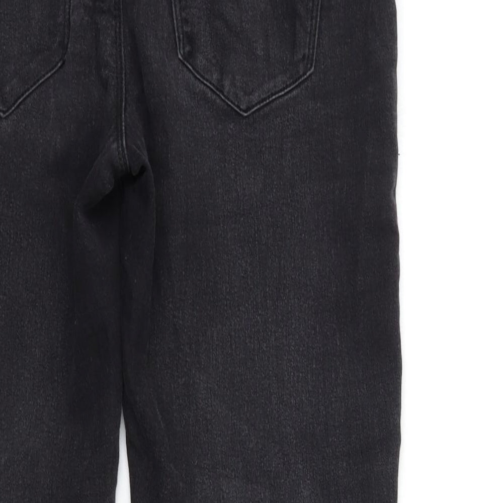 Brand and care label for Denim & Co. women’s black denim skinny jeans, size UK 12, 28-inch leg
