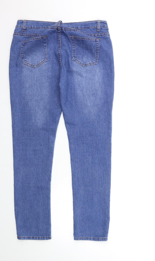 bu Womens Blue Denim Skinny Jeans Size 12 L28 in