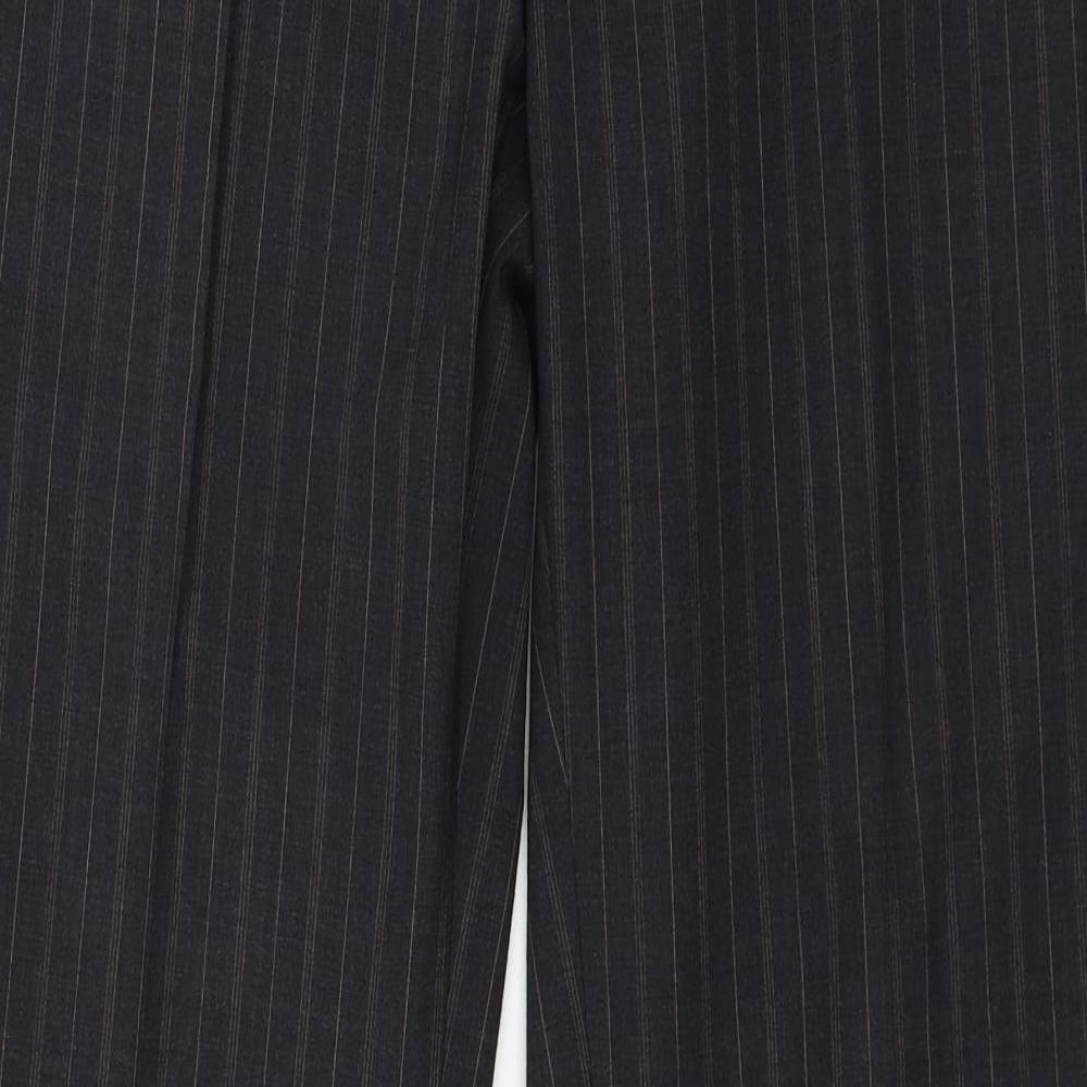 Rosner Womens Black Striped Trousers Size 12 L30 in