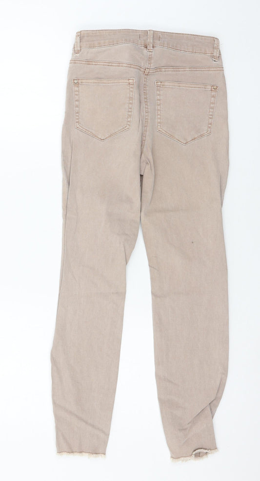 Matalan Womens Pink Denim Skinny Jeans Size 8 L25 in - Distressed