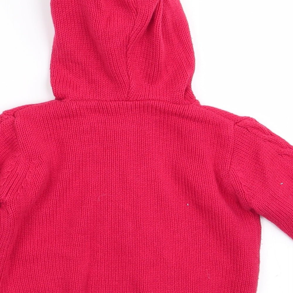 Disney Girls Red Cardigan Jumper Size 6-9 Months
