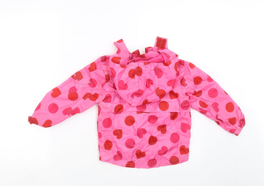 Sweet Millie Girls Pink Polka Dot Rain Coat Jacket Size 4 Years