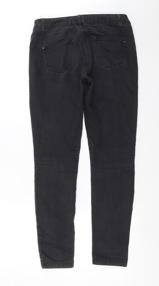 New Look Womens Grey Denim Skinny Jeans Size 14 L29 in