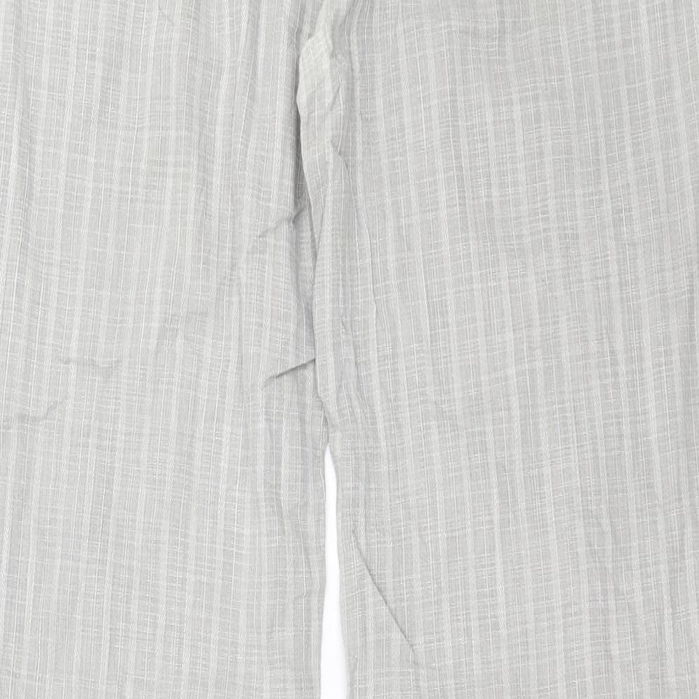 Preworn Womens Grey Striped Trousers Size 34 in L32 in