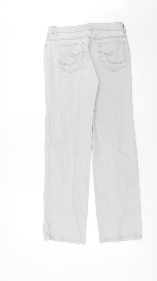 Christian Berg Womens Grey Denim Straight Jeans Size 12 L28 in
