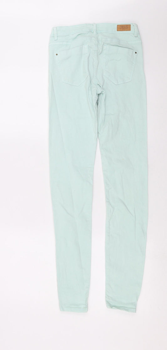 Zara Womens Green Denim Skinny Jeans Size 8 L31 in