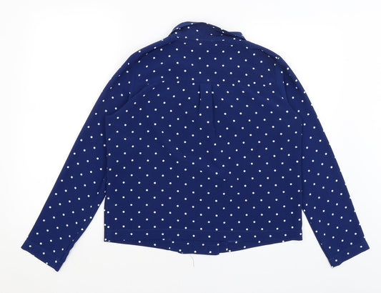 Monki Womens Blue Polka Dot Jacket Blazer Size S