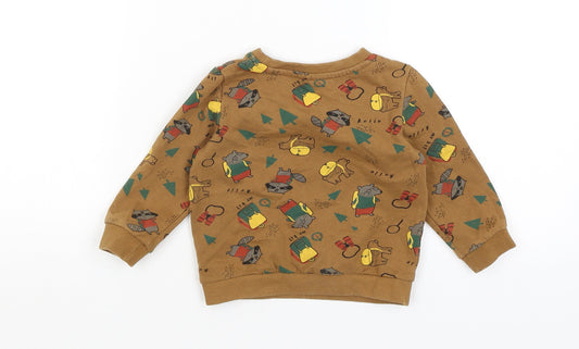 So Cute Baby Brown Pullover Jumper Size 9-12 Months - Woodland Animals