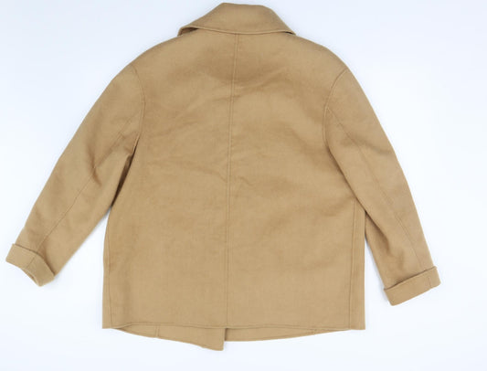 M&S Womens Brown Overcoat Coat Size 14
