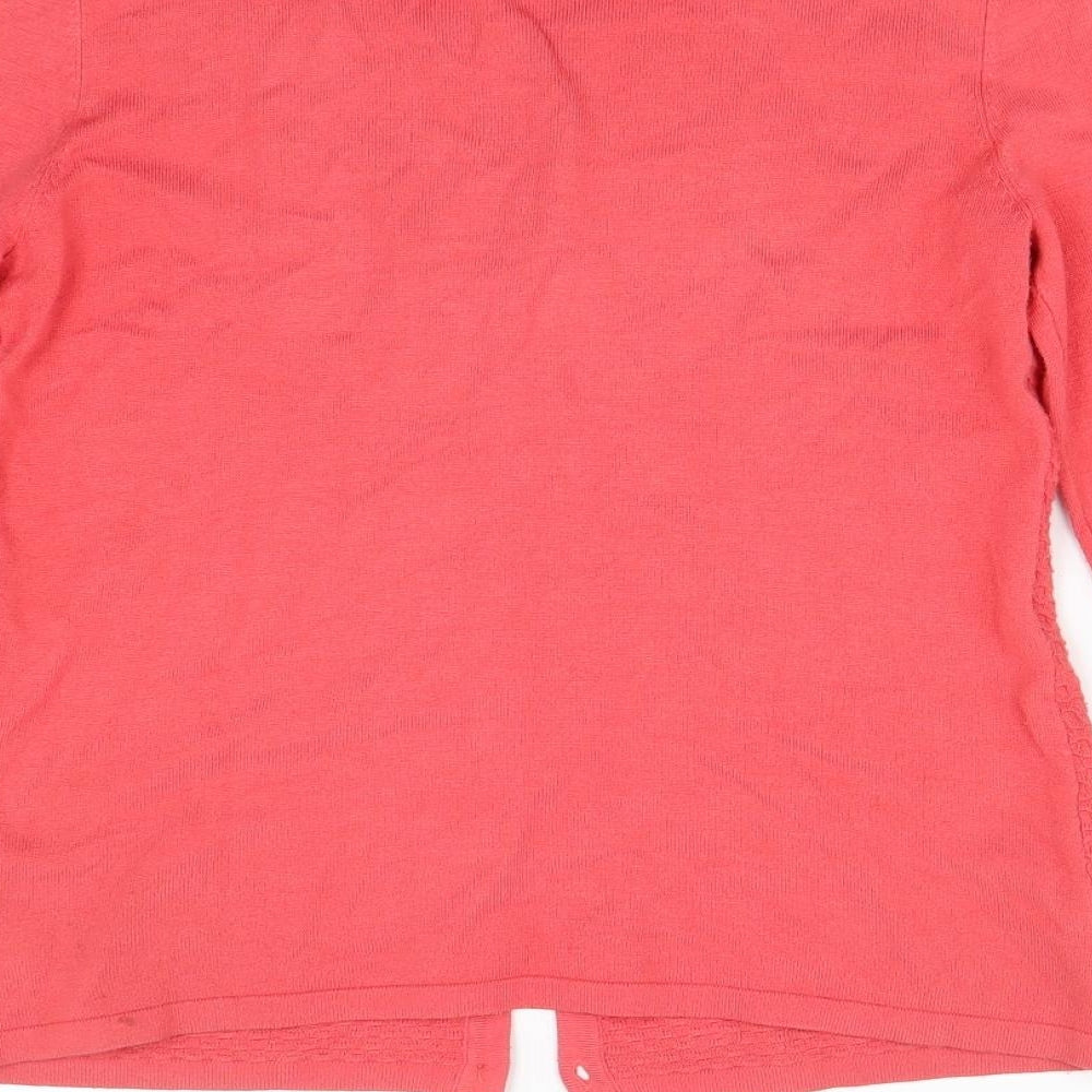 M&Co Womens Pink Knit Cardigan Jumper Size 10