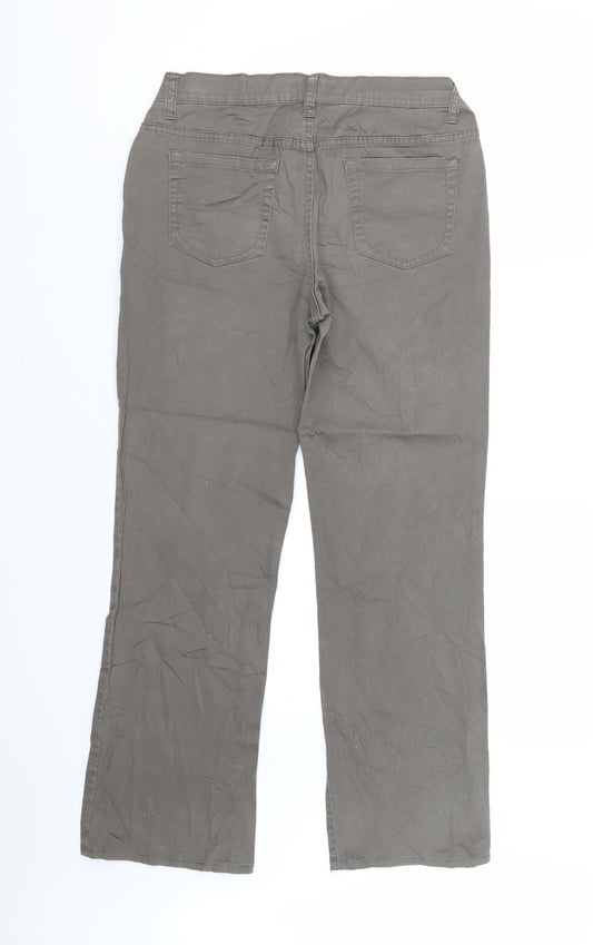 Biaggini Womens Brown Denim Straight Jeans Size 12 L28 in