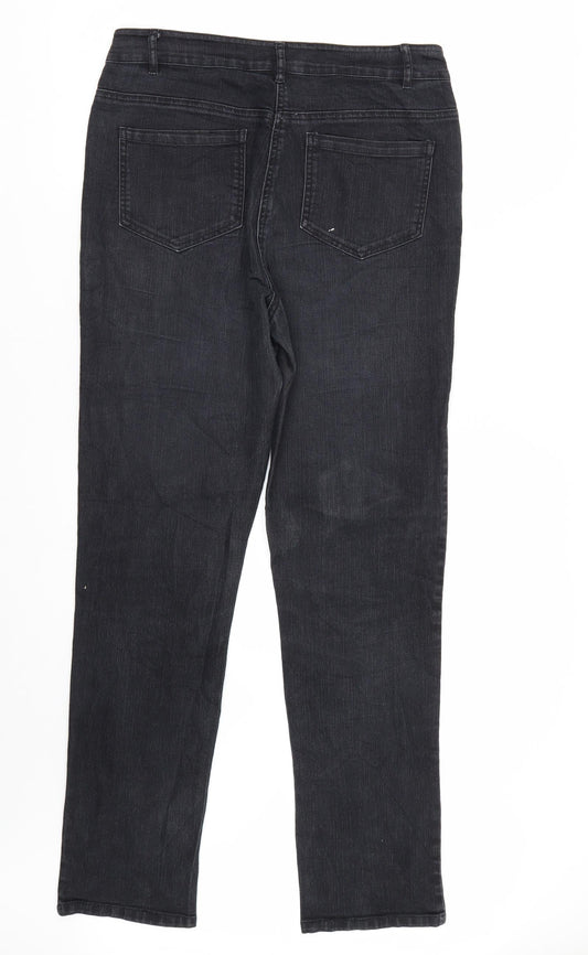 Bexleys Womens Black Denim Straight Jeans Size 10 L31 in