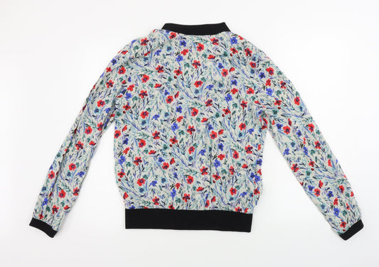 Papaya Womens Grey Floral Jacket Coat Size 12
